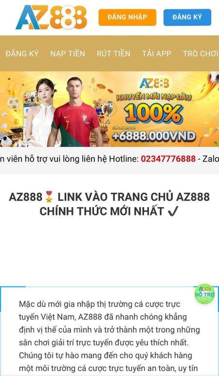 Truy cập vào trang chủ chính thức của nhà cái AZ888 Truy cập vào trang chủ chính thức của nhà cái AZ888